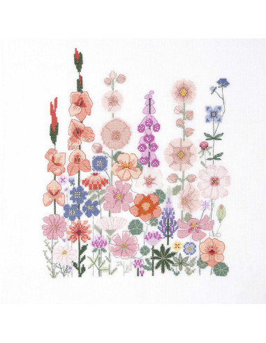 Cross-stitch embroidery kit - Climbing flowers