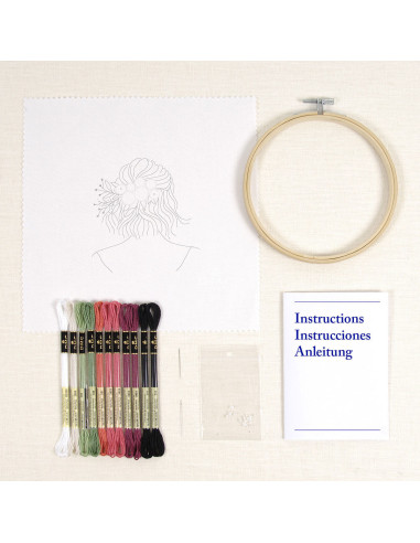 Embroidery kit - Floral hairstyle