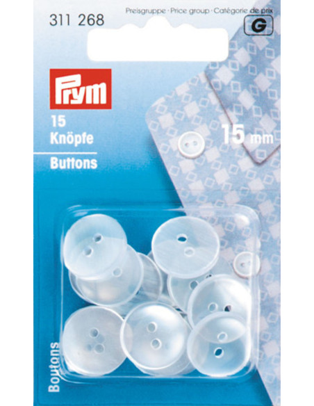 Imitation mother-of-pearl blouse buttons - 15 mm