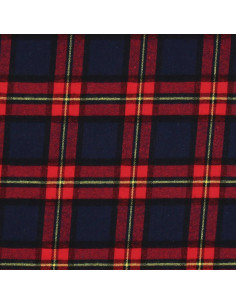 Scottish tartan flannel fabric - Blue and red 2