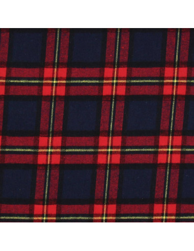 Scottish tartan flannel fabric - Blue and red