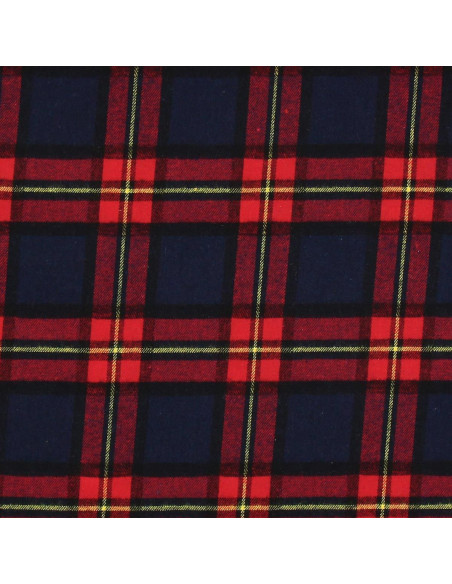 Scottish tartan flannel fabric - Blue and red