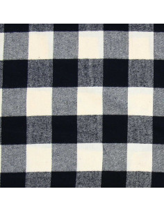 Scottish tartan flannel fabric - Ecru and black 2