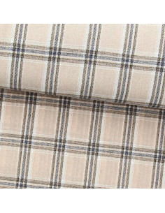 Scottish tartan flannel fabric - Beige and gray