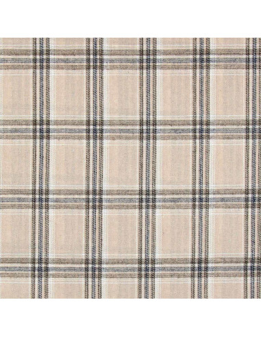 Scottish tartan flannel fabric - Beige and gray