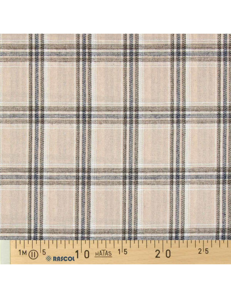 Scottish tartan flannel fabric - Beige and gray