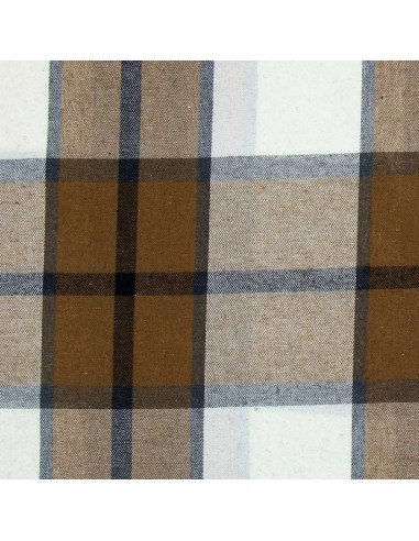 Scottish tartan flannel fabric - Beige, ecru, and gray