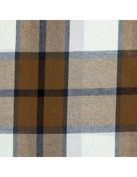 Scottish tartan flannel fabric - Beige, ecru, and gray