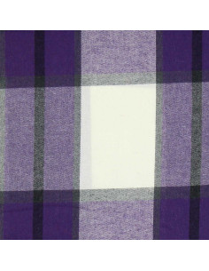 Scottish tartan flannel fabric - Purple and ecru 2