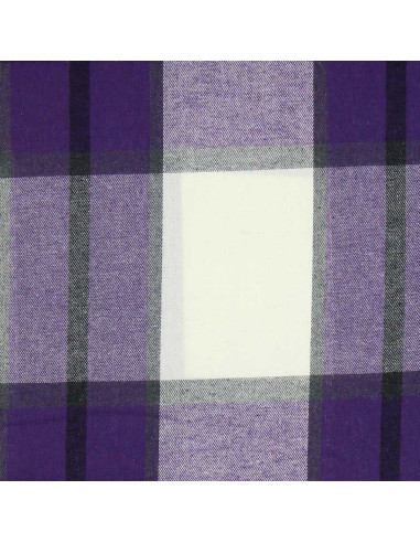 Scottish tartan flannel fabric - Purple and ecru