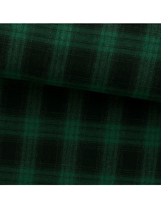 Scottish tartan flannel fabric - Green and black