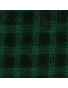 Scottish tartan flannel fabric - Green and black 2