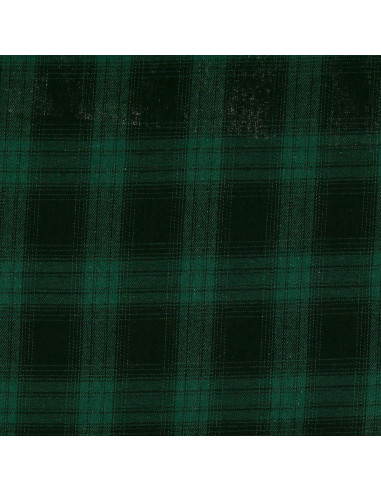 Scottish tartan flannel fabric - Green and black