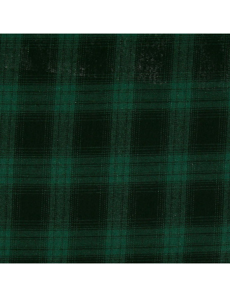 Scottish tartan flannel fabric - Green and black