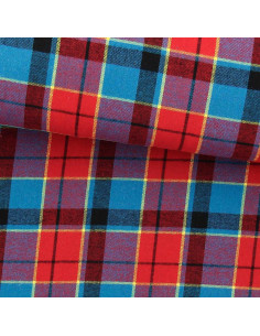 Scottish tartan flannel fabric - Red, blue, and yellow