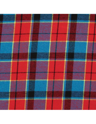 Scottish tartan flannel fabric - Red, blue, and yellow