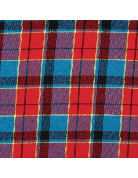 Scottish tartan flannel fabric - Red, blue, and yellow