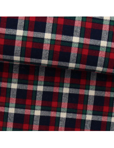 Scottish tartan flannel fabric - Red, blue, and green