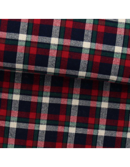 Scottish tartan flannel fabric - Red, blue, and green