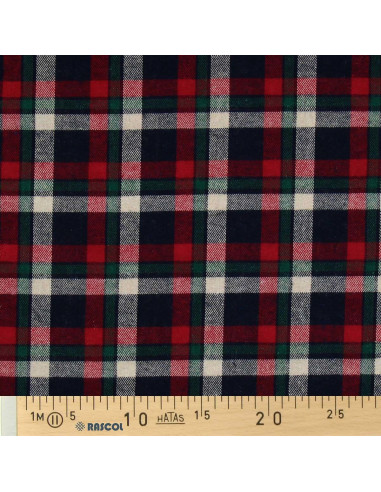 Scottish tartan flannel fabric - Red, blue, and green