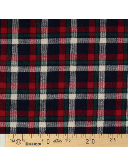 Scottish tartan flannel fabric - Red, blue, and green