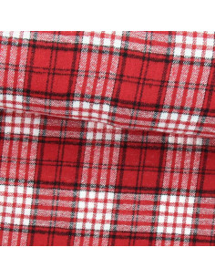 Scottish tartan flannel fabric - Red and white
