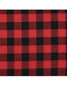 Scottish tartan flannel fabric - Red and black 2