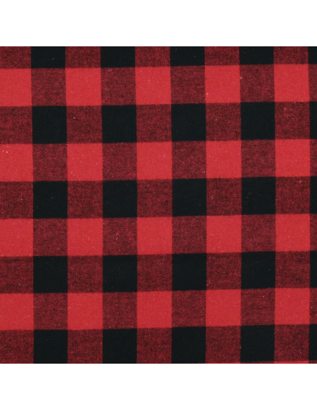 Scottish tartan flannel fabric - Red and black