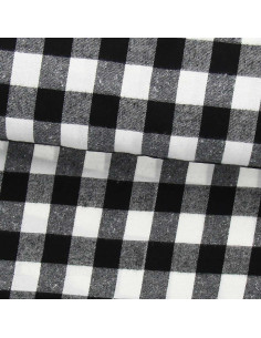 Scottish tartan flannel fabric - Black and white