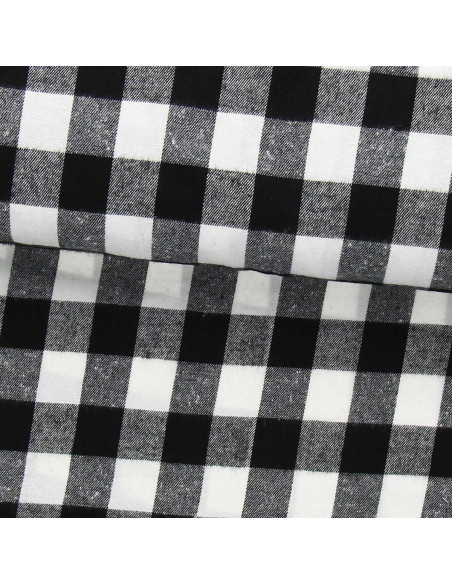 Scottish tartan flannel fabric - Black and white