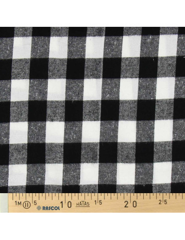 Scottish tartan flannel fabric - Black and white