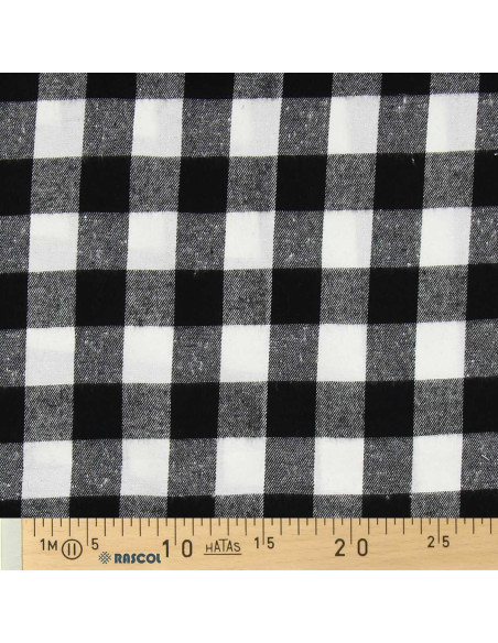 Scottish tartan flannel fabric - Black and white