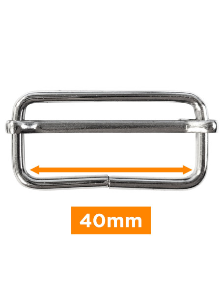 Sliding buckle - Silver 40 mm