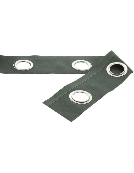 Matte silver eyelet band - Khaki