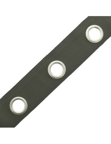 Matte silver eyelet band - Khaki