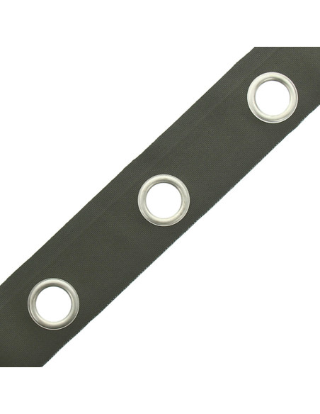 Matte silver eyelet band - Khaki