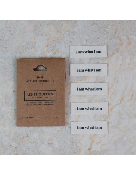 Set of 5 woven sew-on labels - I am what I am
