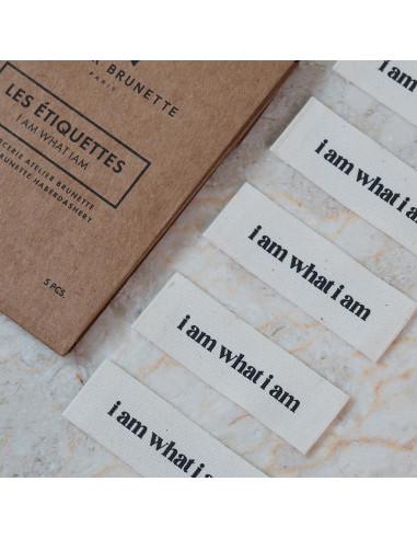 Set of 5 woven sew-on labels - I am what I am
