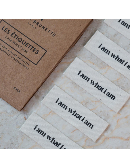 Set of 5 woven sew-on labels - I am what I am