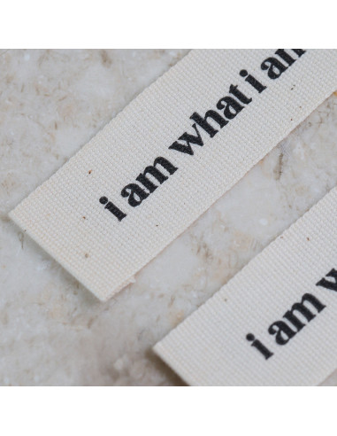 Set of 5 woven sew-on labels - I am what I am