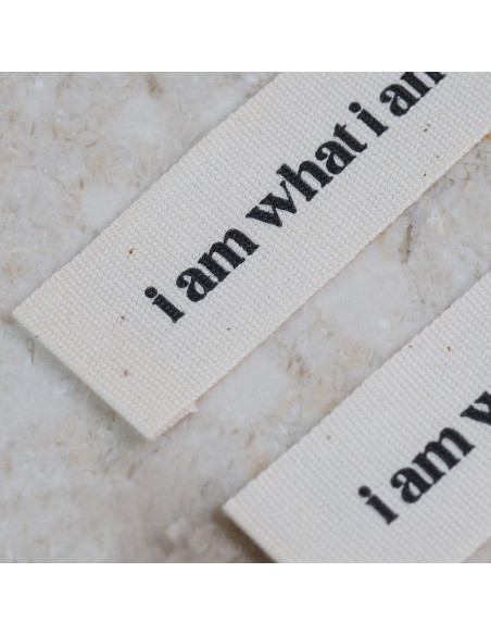 Set of 5 woven sew-on labels - I am what I am