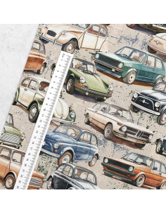 Premium cotton fabric - Vintage cars 2