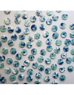 Pack of 15 buttons in bioresin 15 mm 4 holes - Mermaid