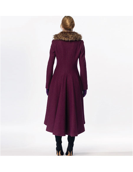 Lined coat pattern, belt, collar, and removable hood - McCall's 6800