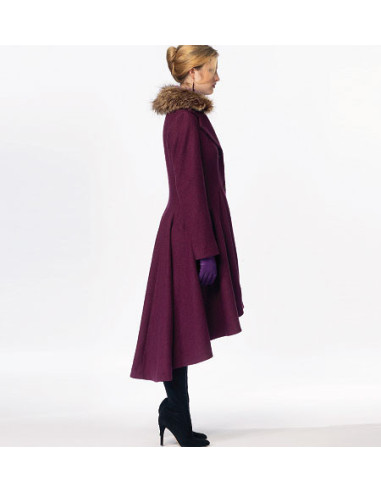 Lined coat pattern, belt, collar, and removable hood - McCall's 6800