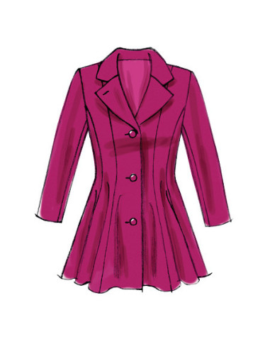 Lined coat pattern, belt, collar, and removable hood - McCall's 6800