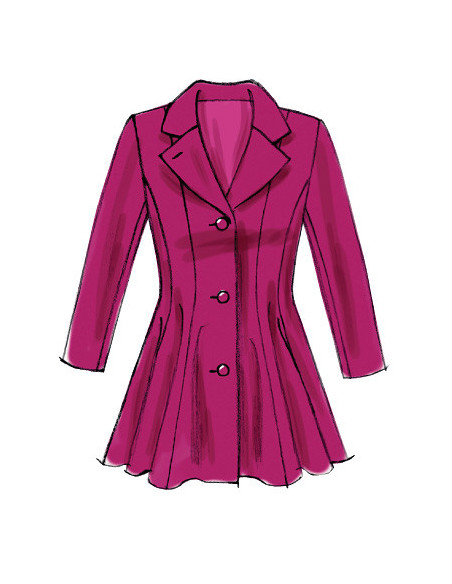 Lined coat pattern, belt, collar, and removable hood - McCall's 6800