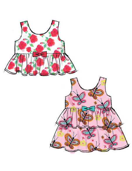 High-waisted top, dresses, romper, and shorts pattern - McCall's 6944