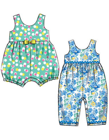 High-waisted top, dresses, romper, and shorts pattern - McCall's 6944