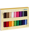 Box of 18 Mettler Polysheen embroidery threads 200m